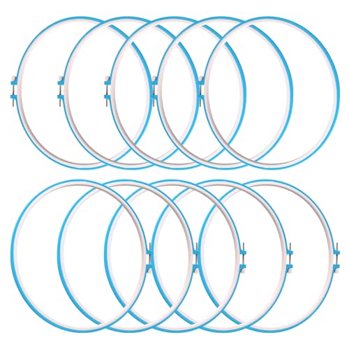 LIGSLN 10 Stück runde Stickrahmen Kreuzstichrahmen zum Nähen von Handarbeiten verstellbarer Stickrahmen von LIGSLN