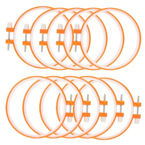 LIGSLN 10 Stück runde Stickrahmen Kreuzstichrahmen zum Nähen von Handarbeiten verstellbarer Stickrahmen von LIGSLN
