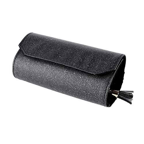 LIGSLN Lange Schmuckschatulle, tragbare Schmuckrolle, Clutch, faltbar, PU-Leder, Schmuck-Aufbewahrungstasche, Ohrring-Organizer von LIGSLN