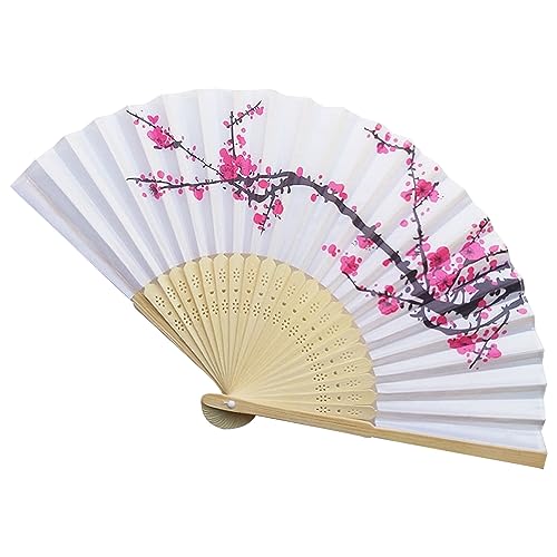 LIGSLN Vintage Faltfächer Chinesisch Japanisch Blumenmuster Tanz Handfächer Für Frauen Festival Geschenk Aufführungen Hochzeit Dekor Hand Faltfächer Klein von LIGSLN