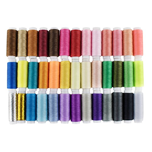 LIHAO 39x Nähgarn Polyester Multi Farben Set 200 Yard Sewing Thread Nähset von LIHAO