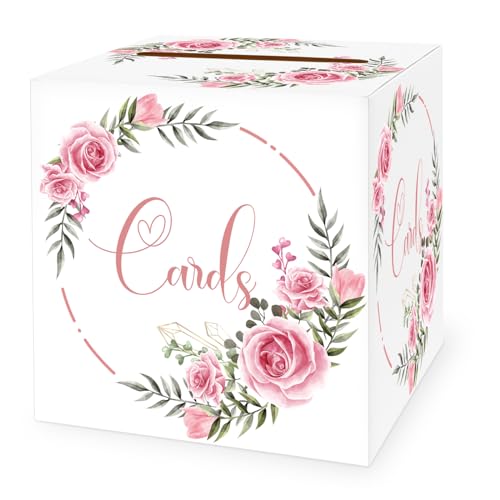 LIKAJON 1 Packung Rose Floral Hochzeit Karte Box Hochzeit Gastgeschenke Briefkasten Floral Spardose von LIKAJON