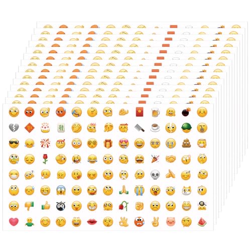 14 Blatt Smiley Aufkleber Klein,Emoji Sticker, Smiley Sticker,Emoji Sticker Smiley,Mini Sticker,Lustig Emoji Aufkleber,Anreizaufkleber Für Kinder Emoji-Belohnungen Für Lehrer,Notizbuch Dekoration von LILELIG