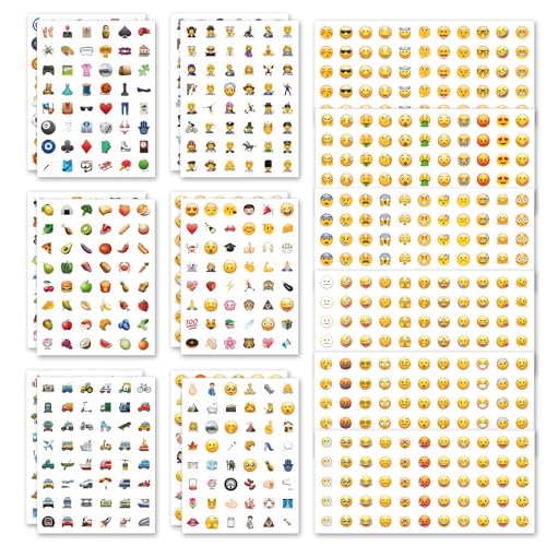 18 Blatt Emoji Sticker Smiley Aufkleber, Smiley Sticker, Klein Sticker Smiley, Lustig Emoji Aufkleber, Stempel Smiley, Aufkleber Smiley, Anreizaufkleber für Kinder, Emoji-Belohnungen für Lehrer von LILELIG