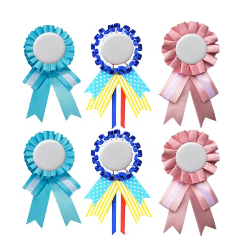 6Stück Turnierschleife Pferd,Hobby Horse Rosettes,Rainbow Bows For Horse Accessories,Rosetten Für Gewinner Turnierschleifen,Turnierschleife Pferd Fun,Für Sports Events Talent Show DIY Party Supplies von LILELIG