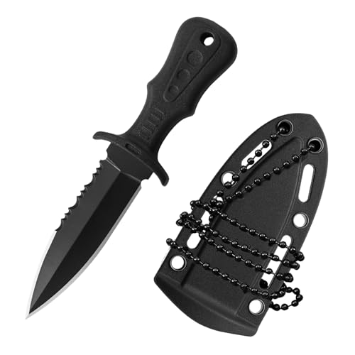 Messer Outdoor, Neck Knife Messer, Tanto Messer, Tragbares Messer Kette, Outdoor Hals Messer, Tanto Knife Mini, Neckknife Mit Kunststoffscheide Und Kugelkette Für Den Einsatz Freien Selbstverteidigung von LILELIG