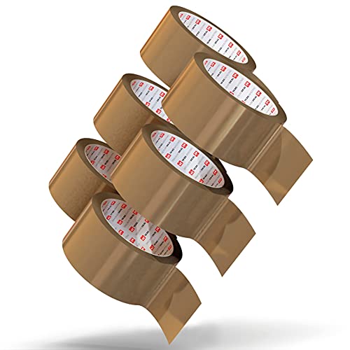 LILENO HOME Klebeband Braun 50mm x 66m [1 Rolle] leise abrollend - Paketklebeband Braun - Breites Packband als Packing Tape-Set - Braunes Paketband als Paket Klebeband von LILENO HOME