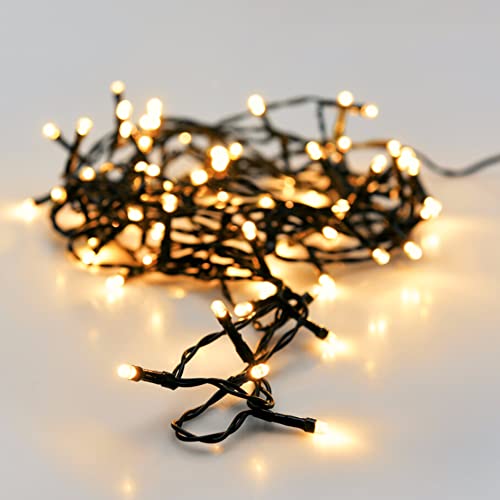 LILENO HOME Lichterkette Weihnachtsbaum 48 LED Batterie-betrieben [Warmweiss] - Lichterkette Außen und Innen [3,5 m] + [0,5 m] Zuleitung - als Weihnachten Deko, Christbaumschmuck (Schwarz) von LILENO HOME