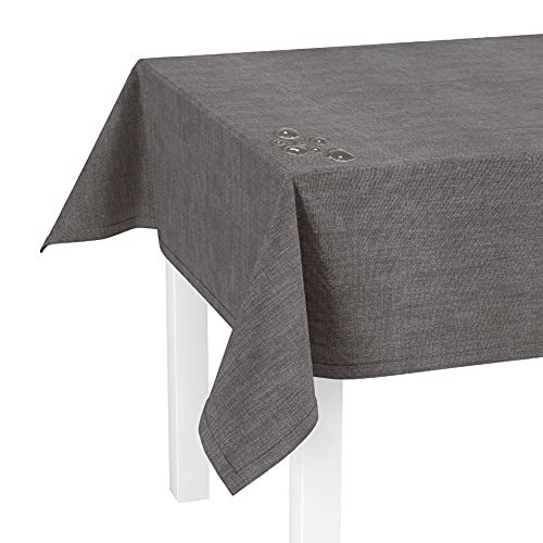 LILENO HOME Tischdecke abwaschbar [110x140cm] in Stone - Gesäumte Polypropylen Gewebe Tischdecke wasserdicht mit Fleckschutz von LILENO HOME