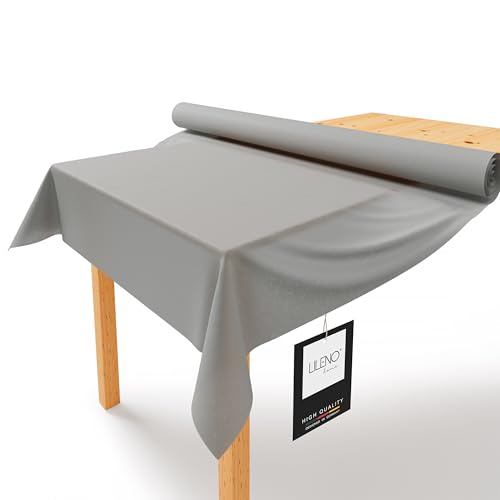 LILENO HOME Tischdeckenrolle 1,10 x 25 m - Tischdecke Mittelgrau aus Vlies - Stoffähnlich, abwaschbare Tischdecke als Rolle, Meterware Tischtuchrolle - Einweg Papiertischdecke Rolle Alternative von LILENO HOME