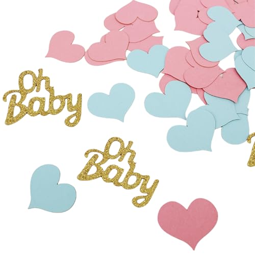 100 Stück Tischdeko Babyparty,Gender Reveal Party Deko,Oh Baby Konfetti Dekoration Dusche Dekorationen Babyshowerparty Dekorationens Gold Konfettii Geburtstag Tischkonfetti,für Willkommens-Babyparty von LILIKAI