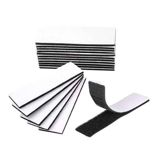 12 Stück Klettband Selbstklebend Extra Stark,Klett Doppelseitiges Klettverschluss,Schwarz Doppelseitig Velcro Tape Klebeband Breit Selbstklebendes Klebepad,Klettbänder für Wand/Fenster/Gläfer/tür von LILIKAI