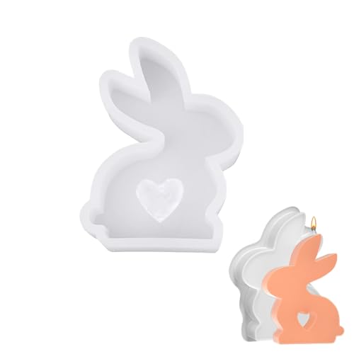 Silikonform Ostern,Hase Silikonformen Gießformen,3D Kaninchen Kerzenhalter Silikon Gießform,Osterhase Silicone Giessformen,Klein Osterhasen Mold,DIY Kreative Kerzen Kerzenständer,für Easter (A) von LILIKAI