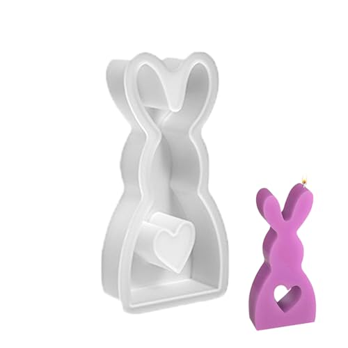 Silikonform Ostern,Hase Silikonformen Gießformen,3D Kaninchen Kerzenhalter Silikon Gießform,Osterhase Silicone Giessformen,Klein Osterhasen Mold,DIY Kreative Kerzen Kerzenständer,für Easter (B) von LILIKAI