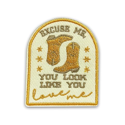 Aufnäher mit Aufschrift "Excuse Me You Look Like You Love Me", 7,6 cm, Country-Musik-Lyric, Western-Cowgirl, zum Aufbügeln oder Aufnähen, Stickerei, Stoffapplikation für Trucker, Hüte, Kleidung, von LILIROZE