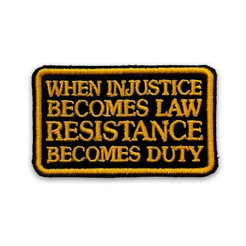 Aufnäher mit Aufschrift "When Injustice Becomes Law Resistance Becomes Duty", 7,6 cm, politisch, feministisch, beliebte inspirierende Zitate, zum Aufbügeln oder Aufnähen, Stickerei-Aufnäher für von LILIROZE