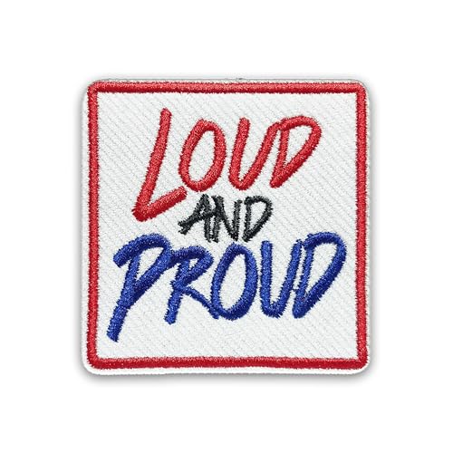 Loud and Proud Patch 7,6 cm LGBT Gay Pride LGBTQ+ Transfer Lustiger Spruch Zitat Aufbügeln/Aufnähen Stickerei Stoff Applikation Patches für Trucker Hüte Kleidung Rucksack DIY Zubehör Freunde Mutter von LILIROZE