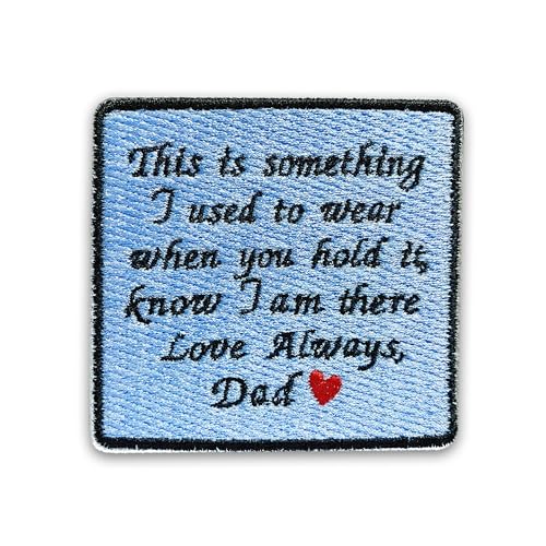 Loving Memorial Family Patch 7,6 cm Memory Heart Family Memories Gifts Remembrance Iron On/Sew On Embroidery Fabric Applique Patches for Trucker Hats Clothes DIY Accessories (Style 1, Dad) von LILIROZE