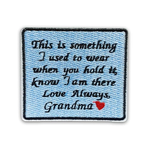 Loving Memorial Family Patch 7,6 cm Memory Heart Family Memories Gifts Remembrance Iron On/Sew On Embroidery Fabric Applique Patches for Trucker Hats Clothes DIY Accessories (Style 1, Grandma) von LILIROZE