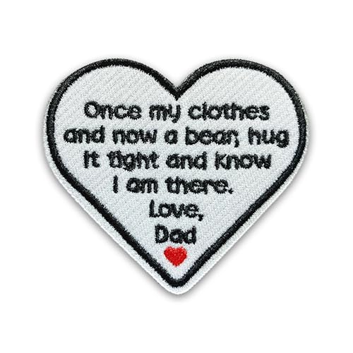 Loving Memorial Family Patch 7,6 cm Memory Heart Family Memories Gifts Remembrance Iron On/Sew On Embroidery Fabric Applique Patches for Trucker Hats Clothes DIY Accessories (Style 2, Dad) von LILIROZE