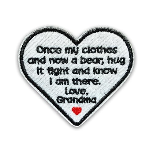 Loving Memorial Family Patch 7,6 cm Memory Heart Family Memories Gifts Remembrance Iron On/Sew On Embroidery Fabric Applique Patches for Trucker Hats Clothes DIY Accessories (Style 2, Grandma) von LILIROZE