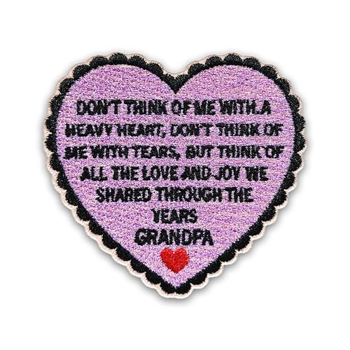 Loving Memorial Family Patch 7,6 cm Memory Heart Family Memories Gifts Remembrance Iron On/Sew On Embroidery Fabric Applique Patches for Trucker Hats Clothes DIY Accessories (Style 3, Grandpa) von LILIROZE