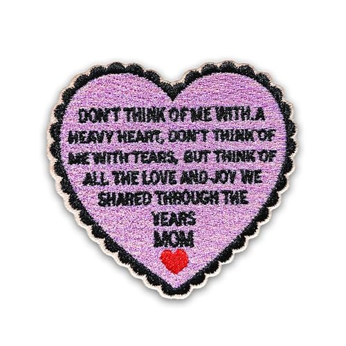 Loving Memorial Family Patch 7,6 cm Memory Heart Family Memories Gifts Remembrance Iron On/Sew On Embroidery Fabric Applique Patches for Trucker Hats Clothes DIY Accessories (Style 3, Mom) von LILIROZE