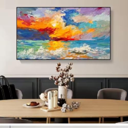 LIMAIDUO GATYZTORY Ölgemälde nach Zahlen, abstrakte Handmalerei, Wandkunst, DIY, Acrylfarben, Landschaft auf Leinwand, große Größe für Wohnzimmer, 20 x 40 cm, rahmenlos von LIMAIDUO