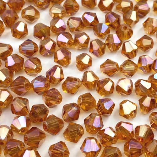 LIMAOLLY 400 Stück 4 mm Doppelkegel Kristallglasperlen, lose Abstandshalter, facettierte Bastelperlen für Schmuckherstellung, DIY, Halsketten, Armbänder, Ohrringe, Windspiele, Sonnenfänger, Ornamente von LIMAOLLY