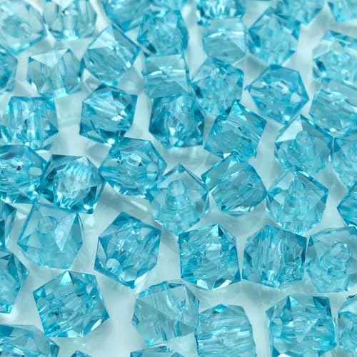 LIMAOLLY Acrylperlen, quadratisch, quadratisch, Abstandshalter, lose Perlen für Halsketten, Armbänder, Ohrringe, Windspiele, 8 mm, 400 Stück (Aquamarin) von LIMAOLLY