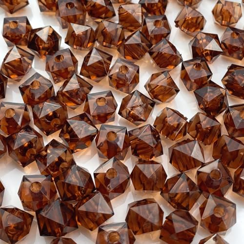 LIMAOLLY Acrylperlen, quadratisch, quadratisch, Abstandshalter, lose Perlen für Halsketten, Armbänder, Ohrringe, Windspiele, 8 mm, 400 Stück (Deep Coffee) von LIMAOLLY