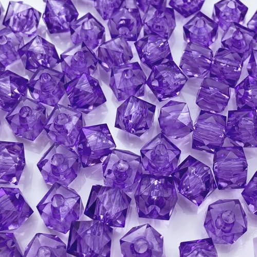 LIMAOLLY Acrylperlen, würfelförmig, quadratisch, Abstandshalter, lose Perlen für Bastelarbeiten, Halsketten, Armbänder, Ohrringe, Windspiele, Violett, 8 mm, 400 Stück von LIMAOLLY