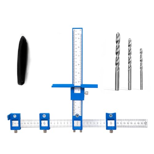 Limeow 1 Stück Bohrschablone Bohrlehre Bohrhilfe Taschenloch Bohrschablone Locher Locator Bohrführung Einstellbare Punch Locator Mit Bohrer zur Montage von Griffen und Knöpfen an Türen Oder Schubladen von LIMEOW