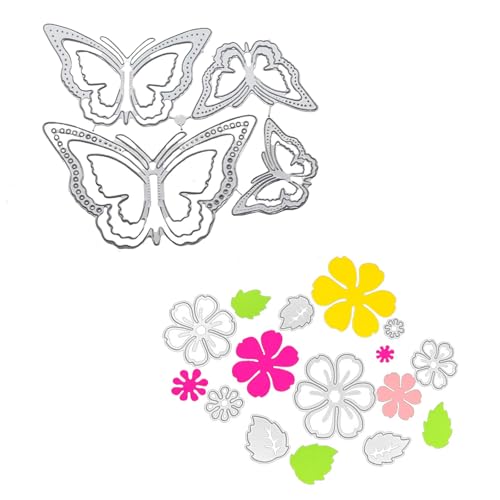 Limeow 2 Sets Stanzformen Stanzschablone Stamping Schablone Stanzschablonen Stampin Up Prägeschablonen Stempel und Stanzen für Diy Dekorative Prägung Scrapbooking Kartengestaltung Geschenke Usw von LIMEOW