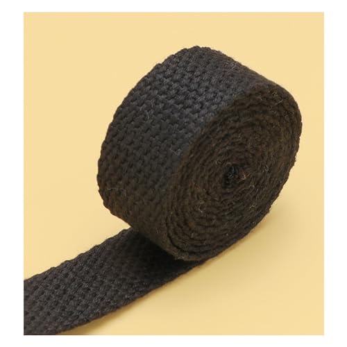 5M 25MM Breites Polyester-Baumwollgurtband, Canvas Gurtband Baumwolle Für Stofftragetaschen DIY-Zubehör (Schwarz) von LIMIKPH