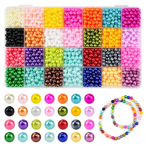 LIMITADA 1960 Stück Bunte Perlen zum Auffädeln 6 mm Perlen zum Basteln mit Loch Armbänder Selber Machen Armband für Perlen Auffädeln Perlen für Armbänder für DIY Armband Schmuckherstellung Kit von LIMITADA