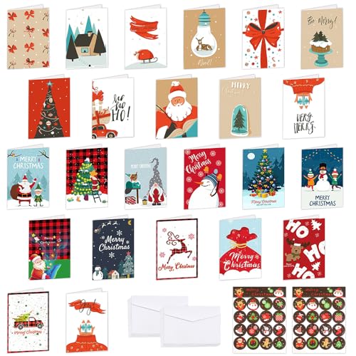 LIMITADA 24 Stück Weihnachtskarten mit Umschlägen blanko klappkarten weihnachten postkarten weihnachtskarten weihnachtskarten mit umschlag basteln Christmas Postkarte Weihnachten Karten von LIMITADA