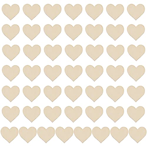 50 Stück Holzherzen Deko,Mini Wooden Hearts,Holzherzen,Verschönerungen Holzscheiben Deko zum Basteln,für Hochzeits-Deko DIY Handwerk Verzierungen Tischdeko von LINAERSHAO
