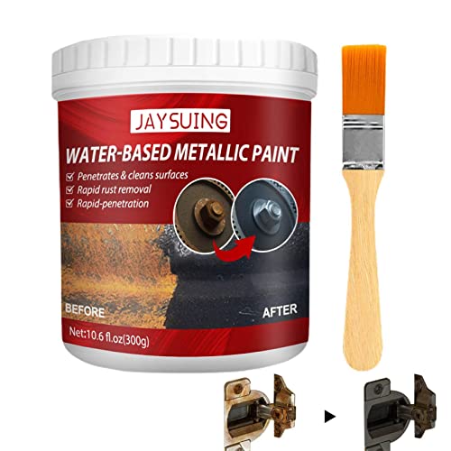 LINGJIONG 300g Metall Rostlöser Farbe | Rostumwandler Metallics-Lack Mit Bürste | Rostlöser Auf Wasserbasis | Rostschutz-Schutzbarriere Für Metall-Möbel-Mäher-LKW-Werkzeuge von LINGJIONG