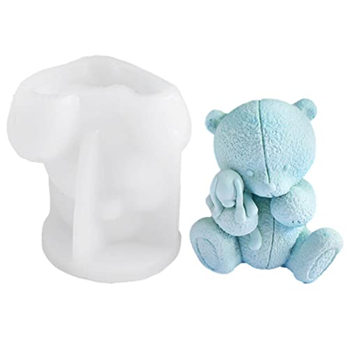 LINGJIONG 3D Bären Silikonform, Teddybär Silikon Kerze Seifenform, Schöne 3D Bären Eisformen, Wiederverwendbare Backformen Für Herstellung Von Schokolade, Süßigkeiten, Kuchen Deko von LINGJIONG