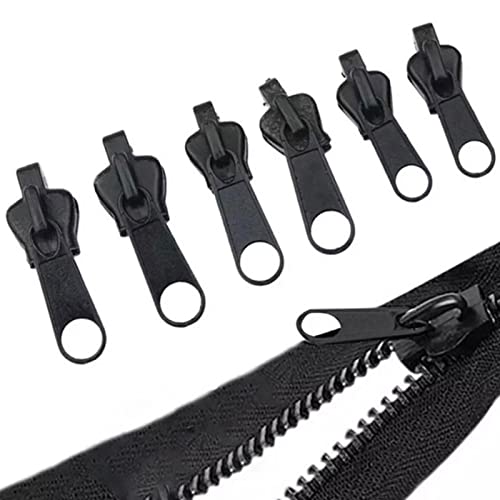 LINGJIONG 6 Stück Universal Instant Fix Zipper Repair Kit Ersatz Zip Slider Für Taschen, Kleidung, Mäntel, Outdoor-Zelte, Jacken, Geldbörsen, Jeans, Rucksäcke, Koffer von LINGJIONG