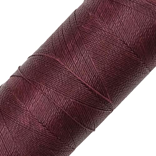 LINHASITA Garnspule, gewachst, 100 g / 360 Meter, Dicke: 0,5 mm, Polyester, Makramee-Garn, 30 Farben, Granatapfelwein von LINHASITA