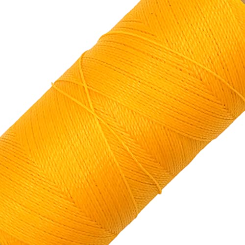 LINHASITA Garnspule, gewachst, 100 g / 360 Meter, Dicke: 0,5 mm, Polyester, Makramee-Garn, 30 Farben, Maisgelb von LINHASITA