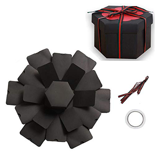 Überraschung Box, 6 Gesichter Kreative Explosionsbox DIY Geschenkbox Scrapbook Faltbar Fotoalbum für Weihnachten, Geburtstag, Jahrestag, Valentinstag, Hochzeit (Hexagon) von LINKLKBOY