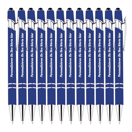 Benutzerdefinierter Kugelschreiber mit Geschäftswerbung, personalisierter Soft-Touch-Kugelschreiber, 0,5-mm-benutzerdefinierter Stift, personalisierte Gravur Ihres Namens für den Abschluss - 12Stk von LINMQIU