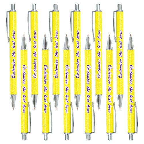 LINMQIU Benutzerdefinierter Glitzer-Kugelschreiber, personalisierter Kugelschreiber mit Text, Kugelschreiber für Mädchen, personalisiertes Schreibgerät für Krankenschwester oder Schüler, 0,5 mm Stift von LINMQIU