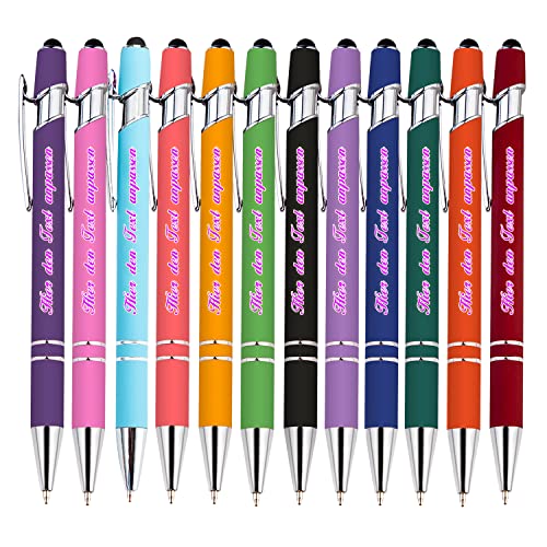 LINMQIU Personalisierter Kugelschreiber mit Farbdruck, individueller Kugelschreiber mit Geburtstags-, Abschluss-, Hochzeitswünschen, personalisierter Geschenkstift, Stift mit großer Kapazität, 12 STK von LINMQIU