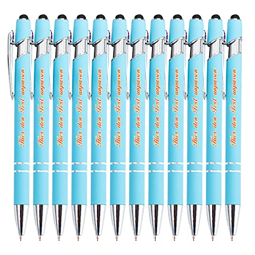 LINMQIU Personalisierter Kugelschreiber mit Namen, individueller Kugelschreiber mit Geburtstags-, Abschluss-, Hochzeitswünschen, Büro-Briefpapier für Notizen, Etiketten, 0,5-mm-Kugelschreiber, 12 STK von LINMQIU