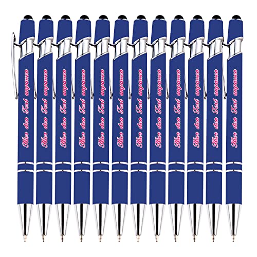 Personalisierte Multifunktions-Kugelschreiber, kompatibel mit den meisten Touchscreen-Geräten, blauer Kugelschreiber, individueller Stift mit Firmenname, Logo, 0,5-mm-Kugelschreiber, 12 STK von LINMQIU