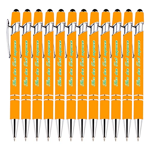 Personalisierter Stylus-Kugelschreiber, kompatibel mit den meisten Touchscreen-Geräten, individueller Kugelschreiber mit Nachricht für Unternehmen, Abschlussfeiern, schwarzer Tintenstift, 12 STK von LINMQIU